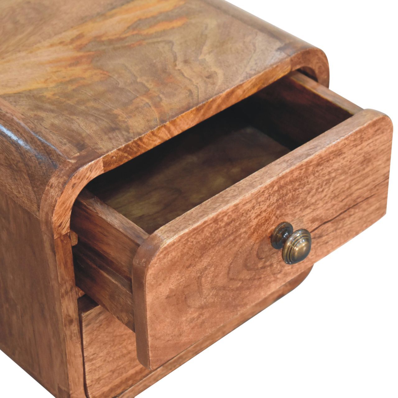 Artisan - Mini Curved Honey Caramel Wall Mounted Bedside