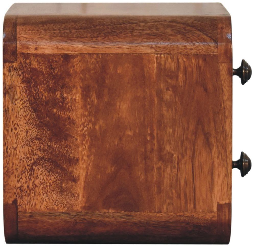 Artisan - Mini Curved Honey Caramel Wall Mounted Bedside