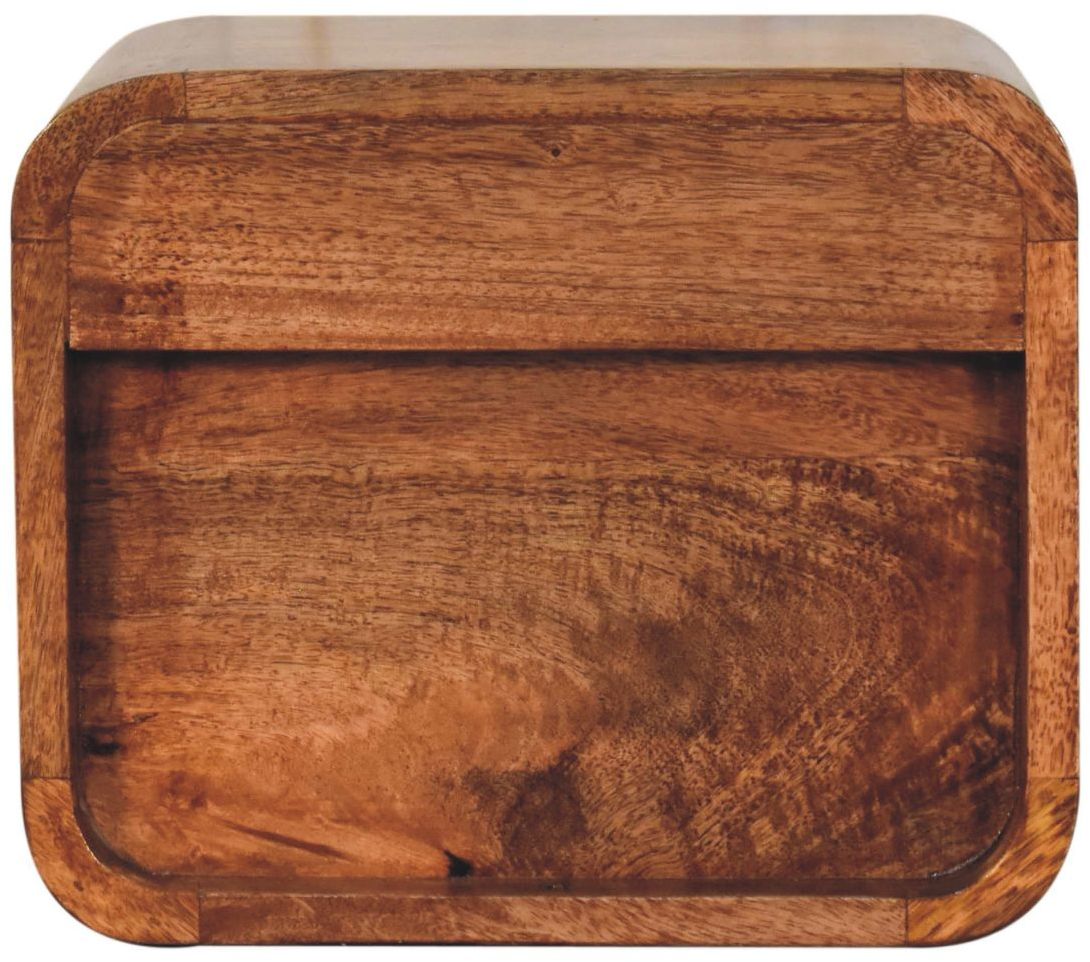 Artisan - Mini Curved Honey Caramel Wall Mounted Bedside