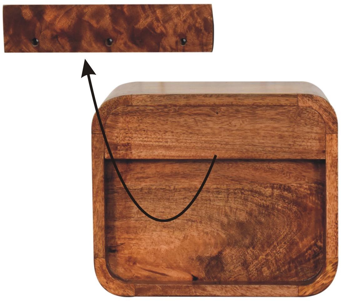 Artisan - Mini Curved Honey Caramel Wall Mounted Bedside