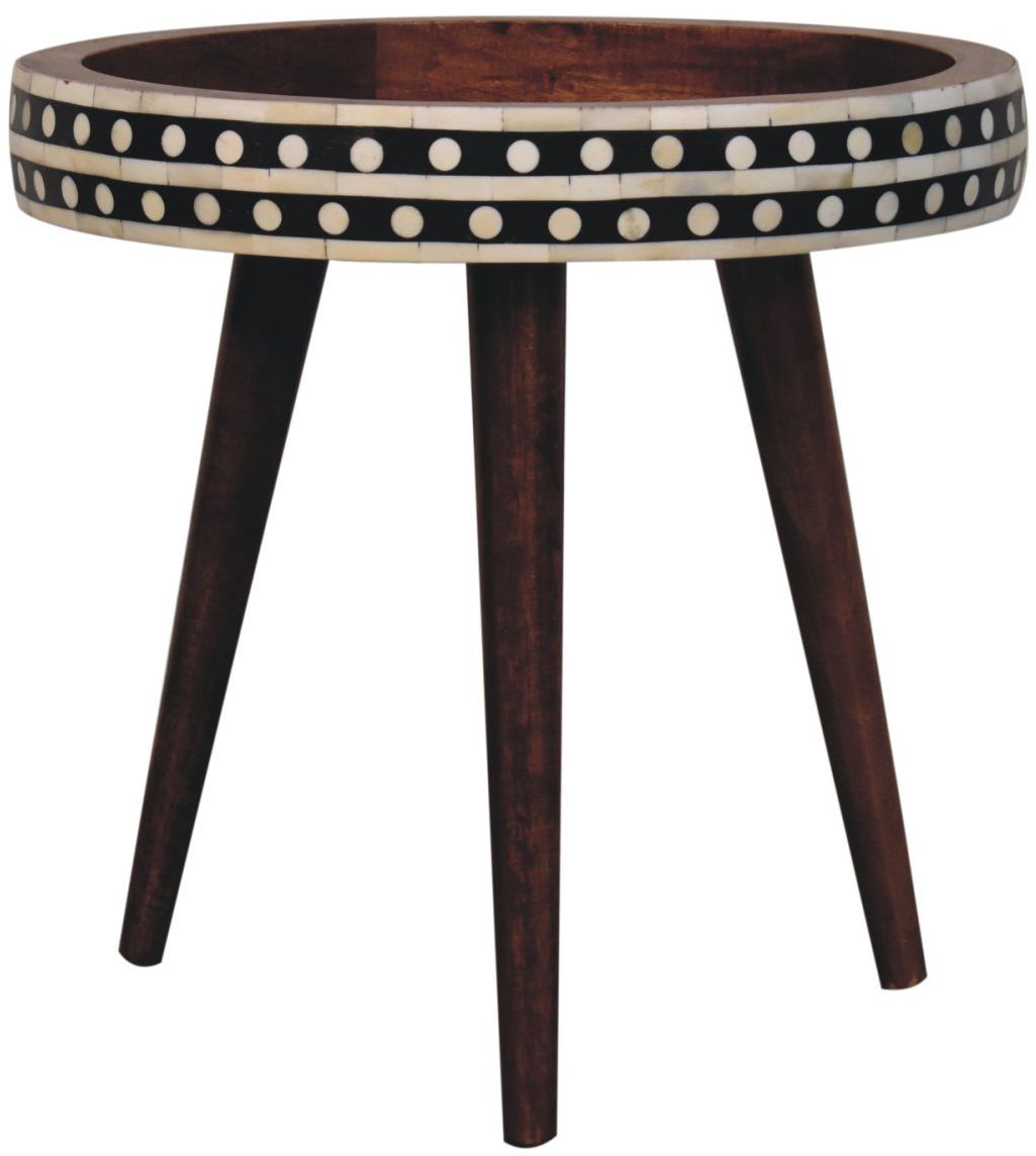 Artisan - Honey Caramel Small Patterned Nordic Style End Table