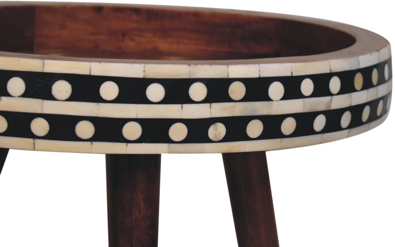 Artisan - Honey Caramel Small Patterned Nordic Style End Table