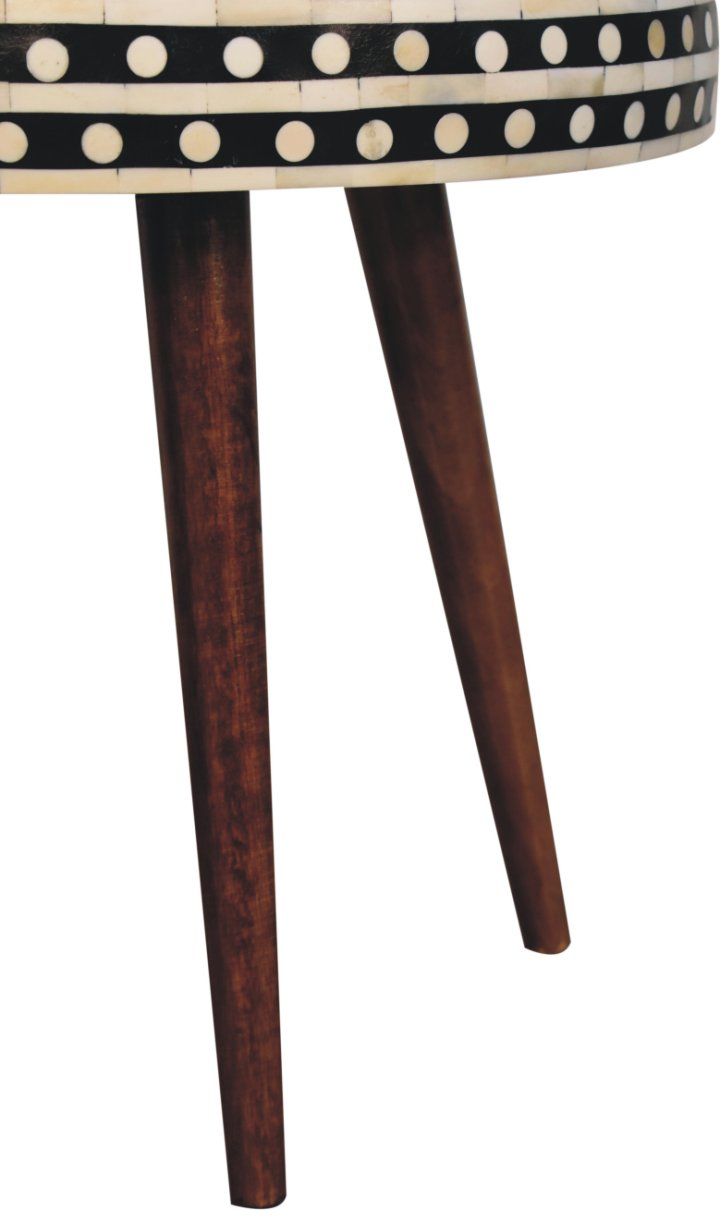 Artisan - Honey Caramel Small Patterned Nordic Style End Table