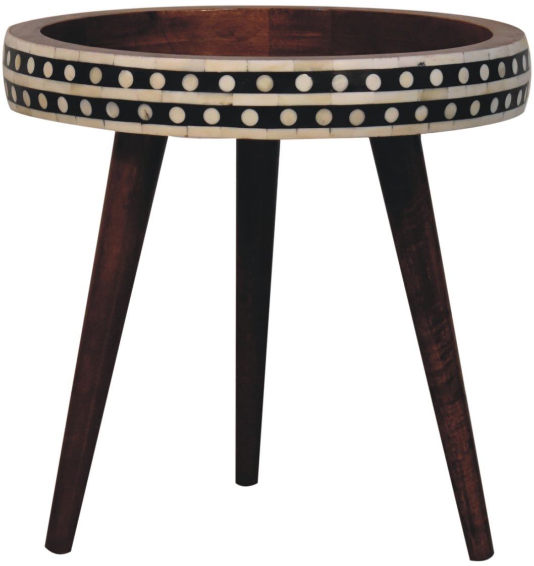 Artisan - Honey Caramel Small Patterned Nordic Style End Table