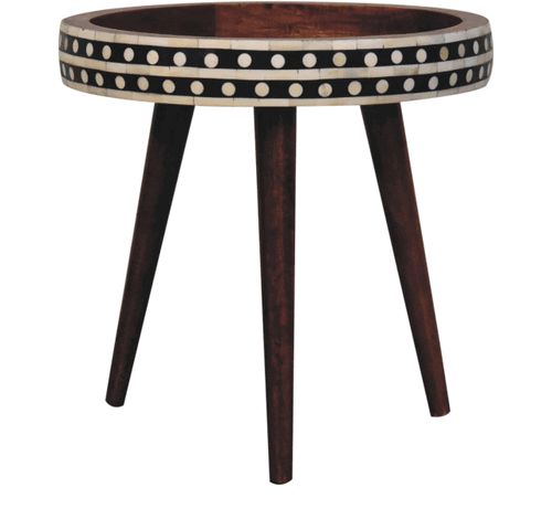 Artisan - Honey Caramel Small Patterned Nordic Style End Table