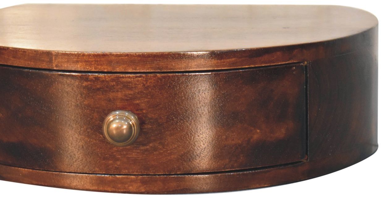 Artisan - California Walnut Wall Mounted Rounded Bedside