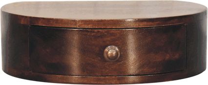 Artisan - California Walnut Wall Mounted Rounded Bedside
