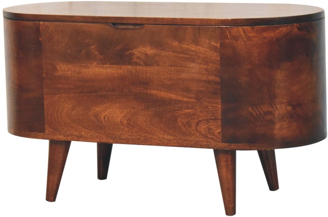 Artisan - Curved California Walnut Blanket Box