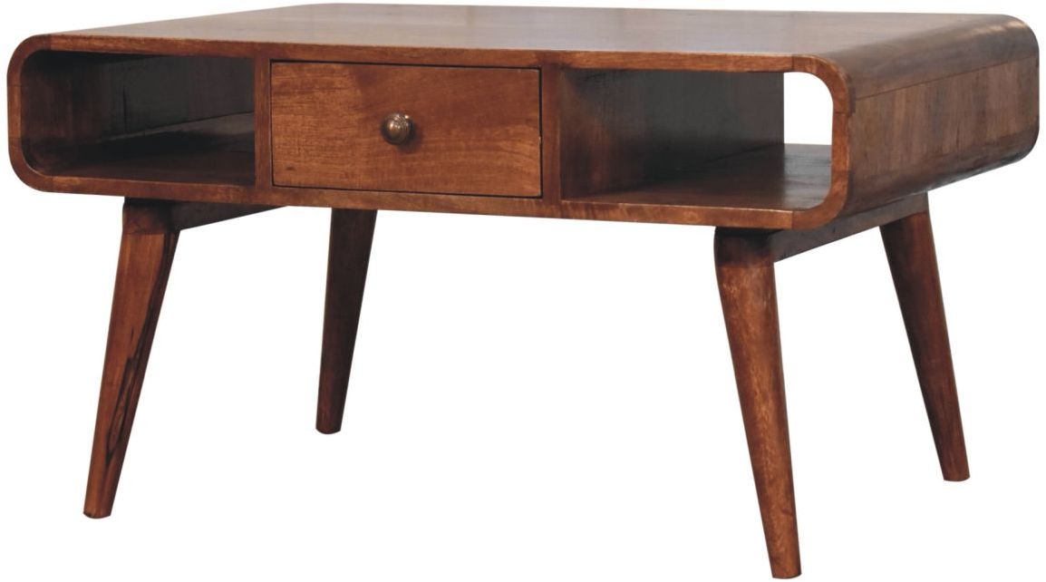 Artisan - Curved Honey Caramel Coffee Table