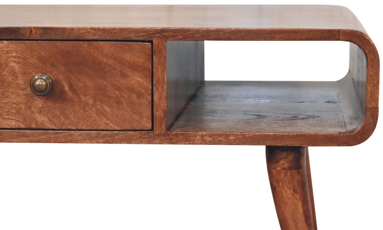 Artisan - Curved Honey Caramel Coffee Table