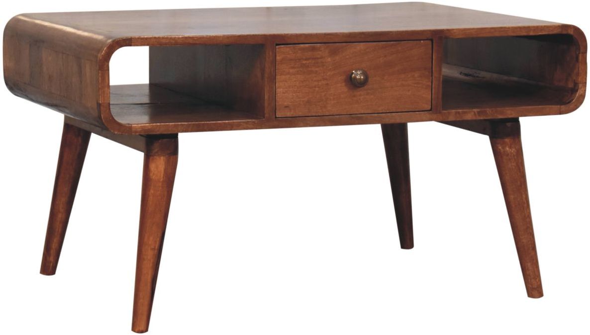 Artisan - Curved Honey Caramel Coffee Table