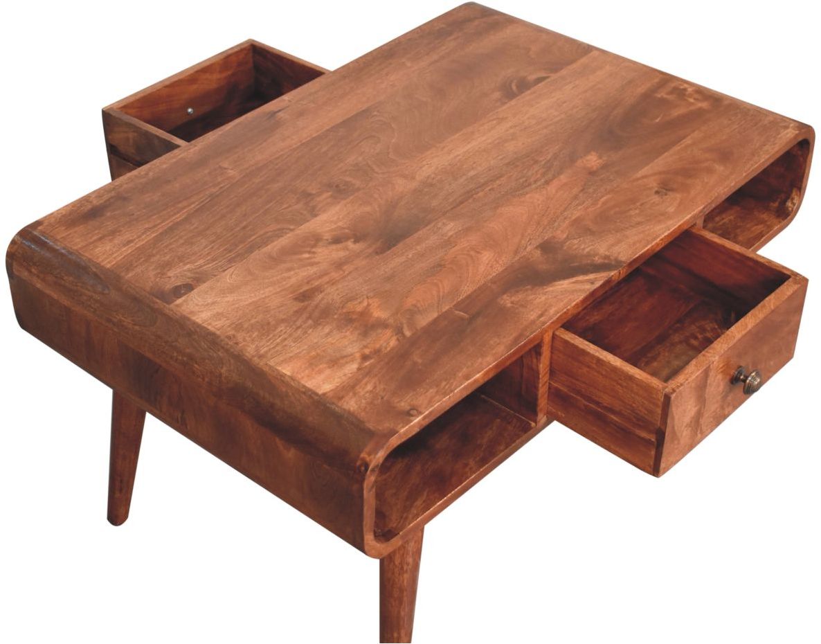 Artisan - Curved Honey Caramel Coffee Table