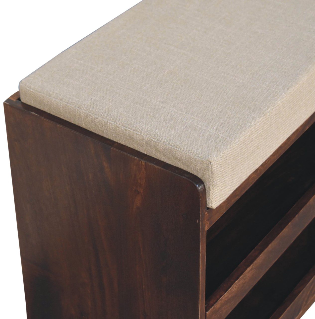 Artisan - California Walnut & Mud Linen Pull Out Shoe Bench