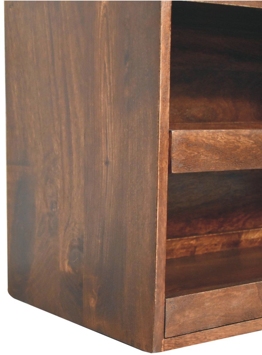 Artisan - California Walnut & Mud Linen Pull Out Shoe Bench