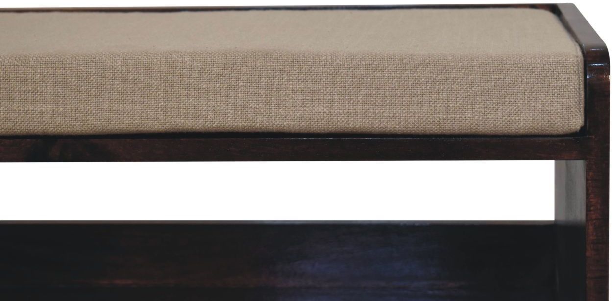 Artisan - California Walnut Bench With Mud Linen Seat Pad