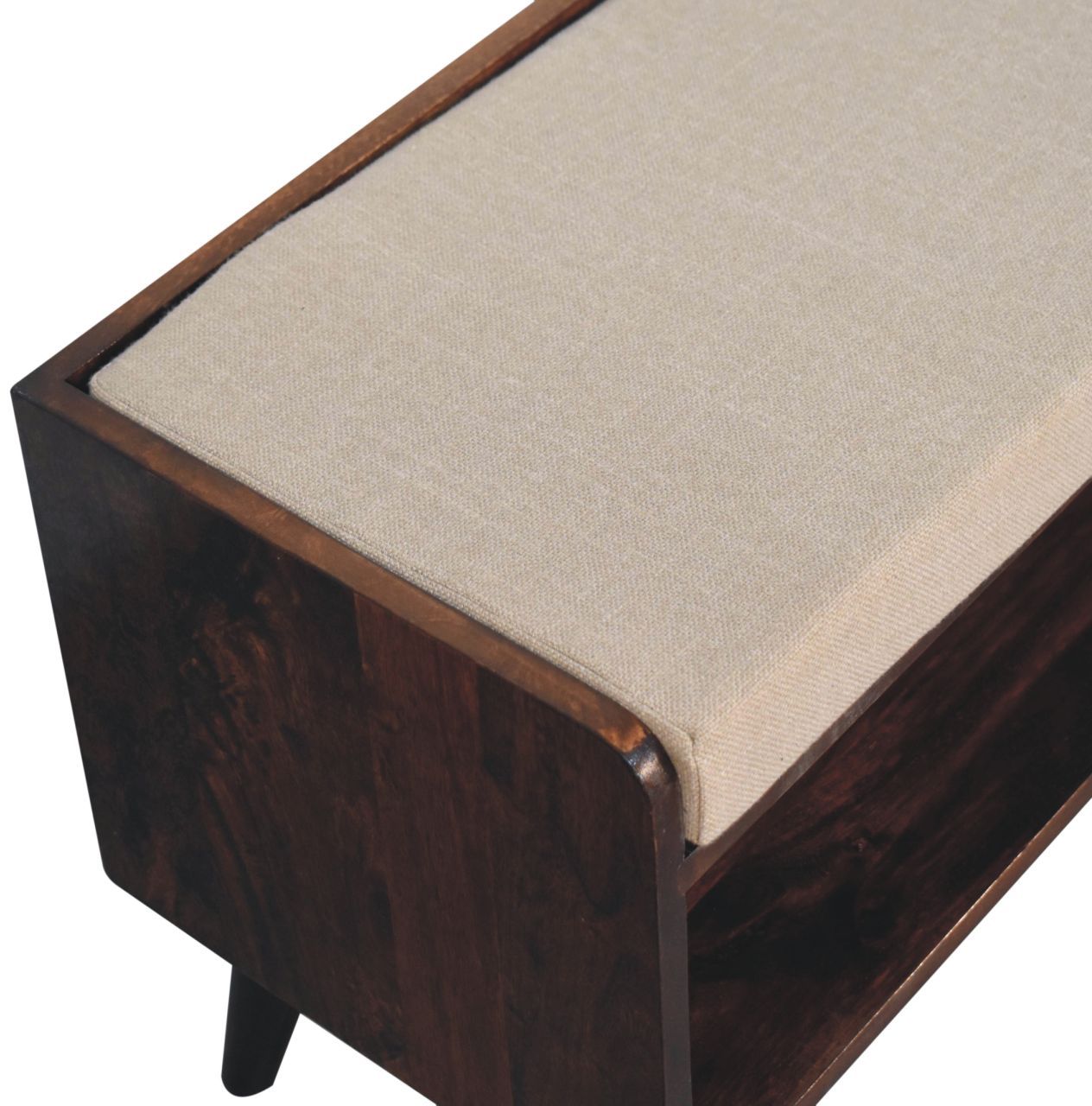 Artisan - California Walnut Bench With Mud Linen Seat Pad