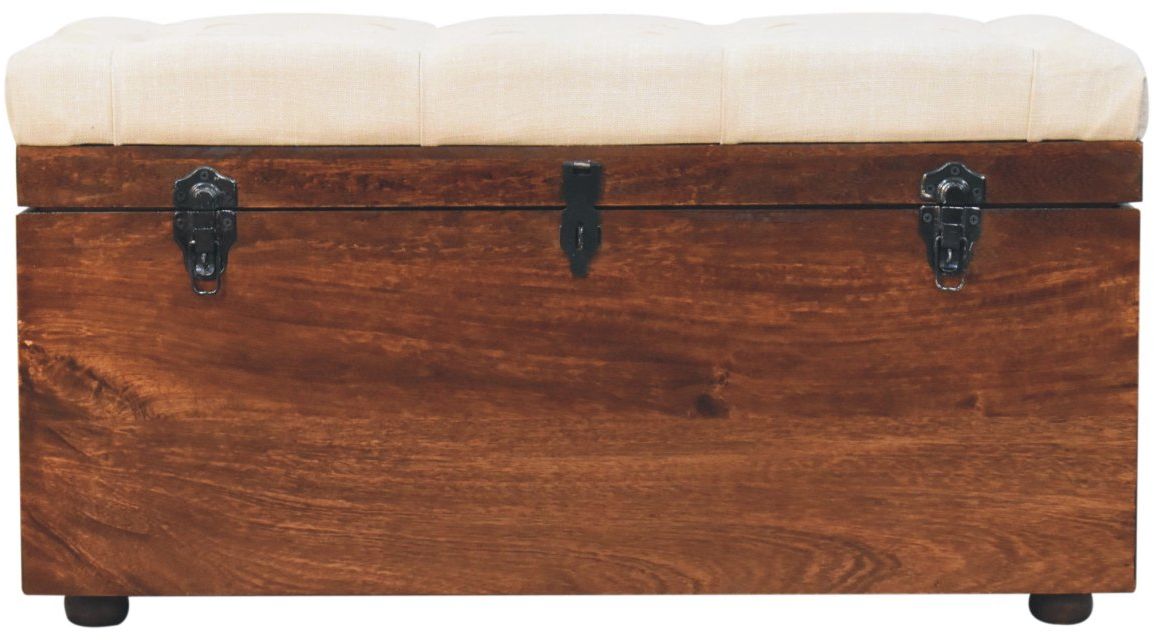 Artisan - California Walnut White Linen Storage Trunk