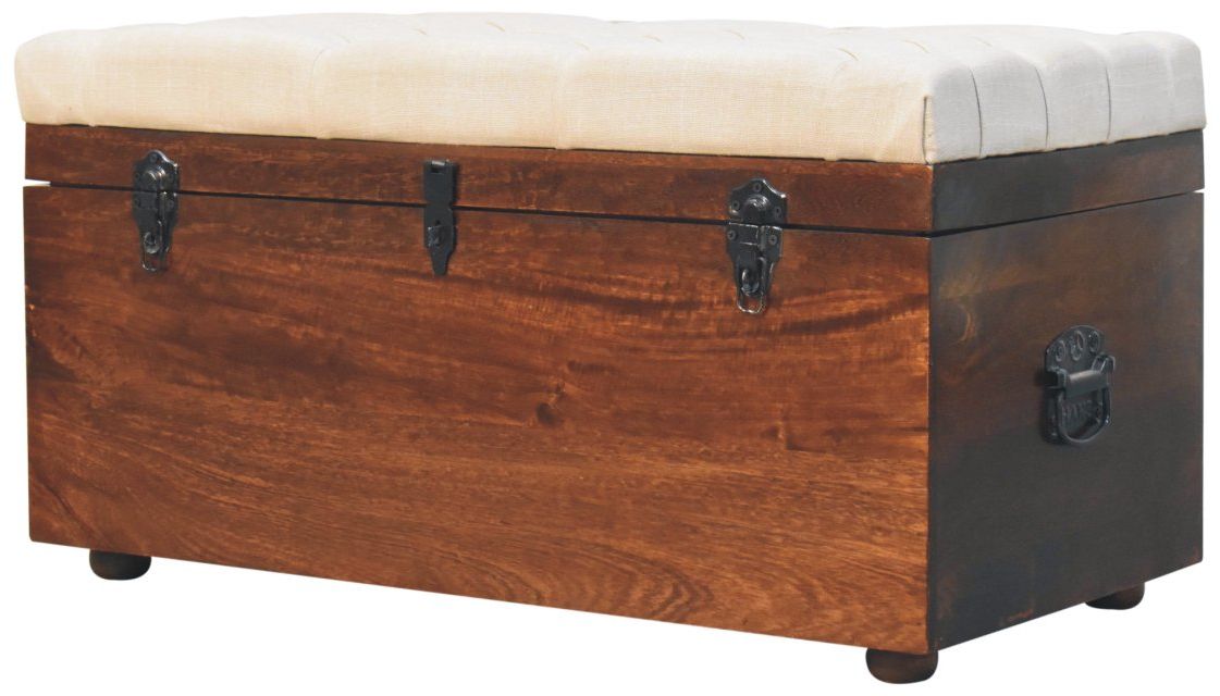 Artisan - California Walnut White Linen Storage Trunk
