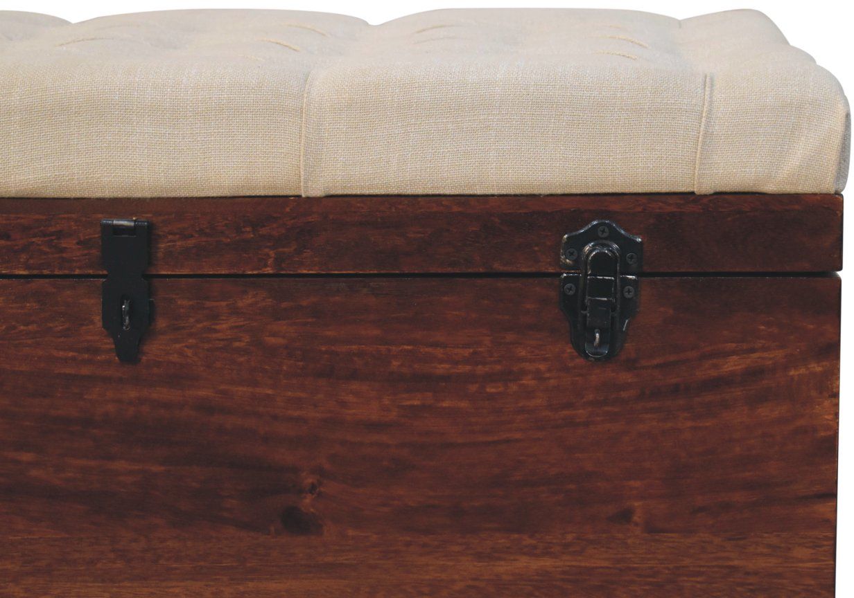 Artisan - California Walnut White Linen Storage Trunk