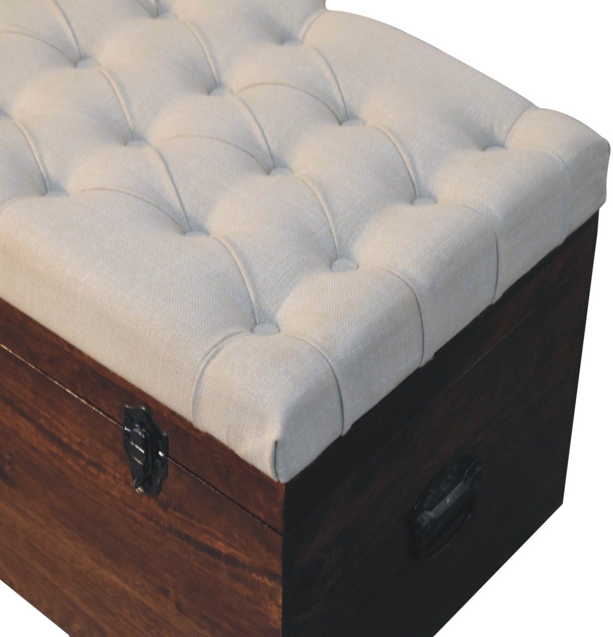 Artisan - California Walnut White Linen Storage Trunk