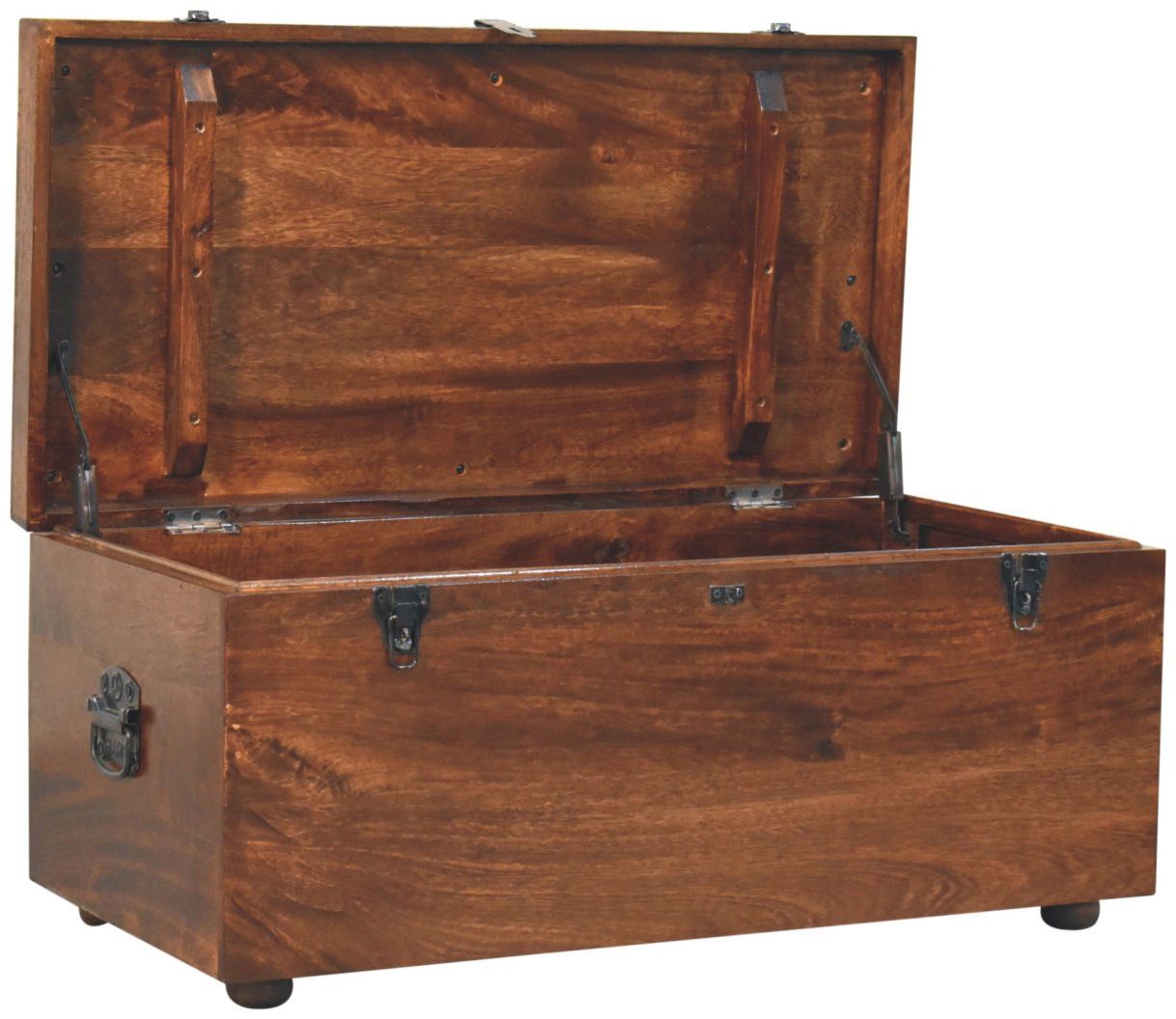 Artisan - California Walnut White Linen Storage Trunk