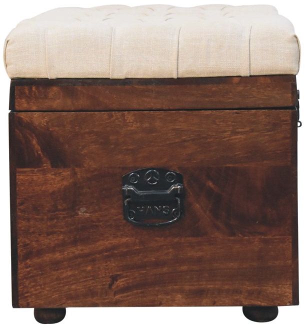 Artisan - California Walnut White Linen Storage Trunk