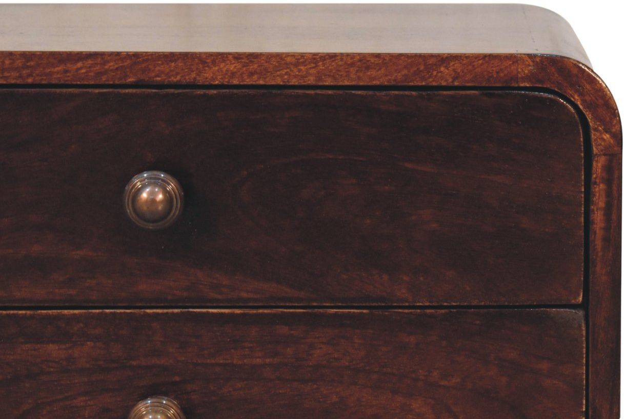 Artisan - Curved California Walnut Wall Mounted Bedside