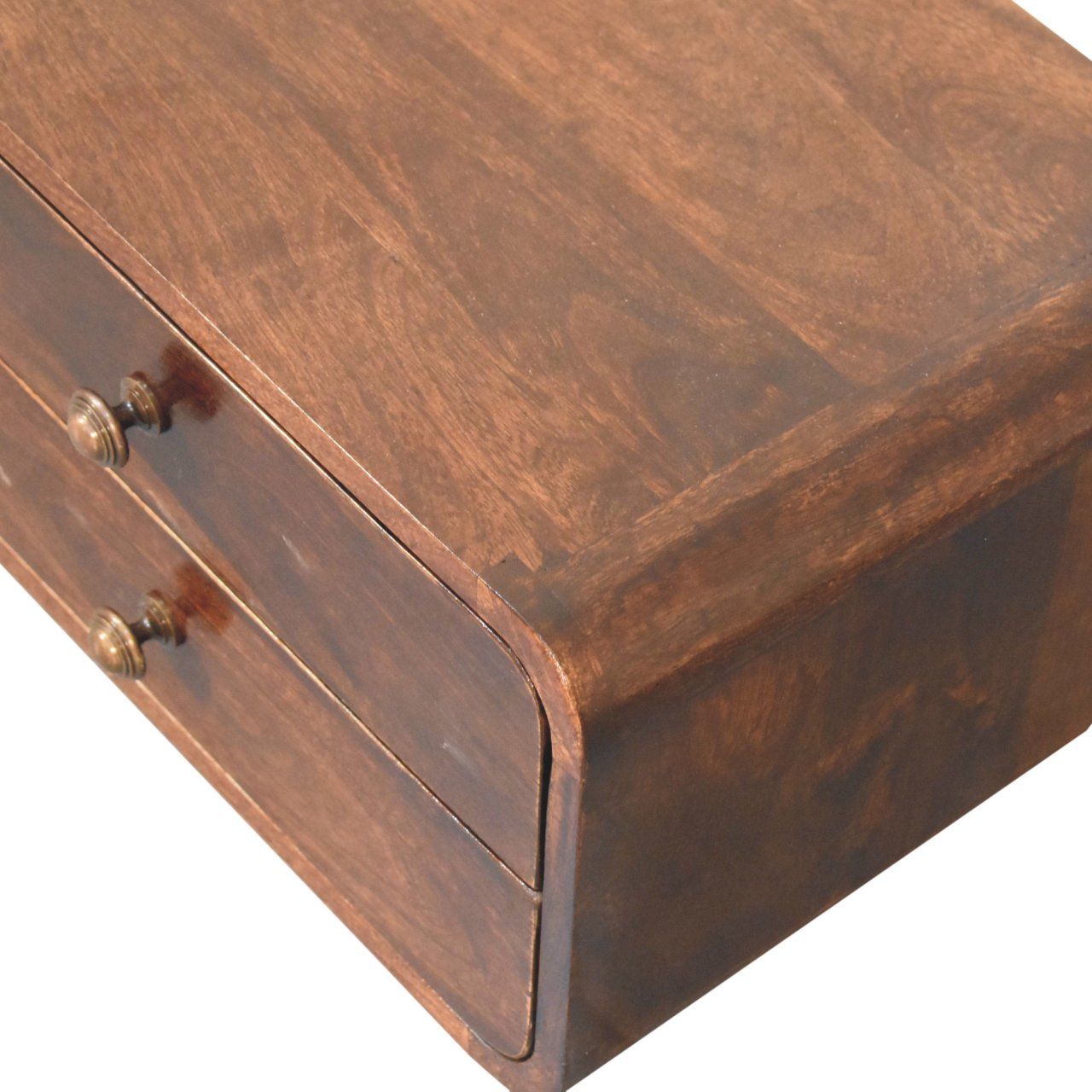 Artisan - Curved California Walnut Wall Mounted Bedside