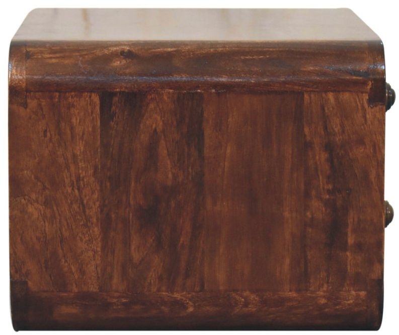 Artisan - Curved California Walnut Wall Mounted Bedside