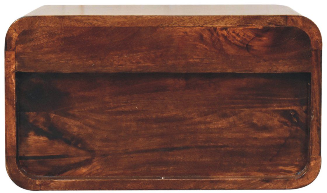 Artisan - Curved California Walnut Wall Mounted Bedside