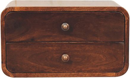 Artisan - Curved California Walnut Wall Mounted Bedside