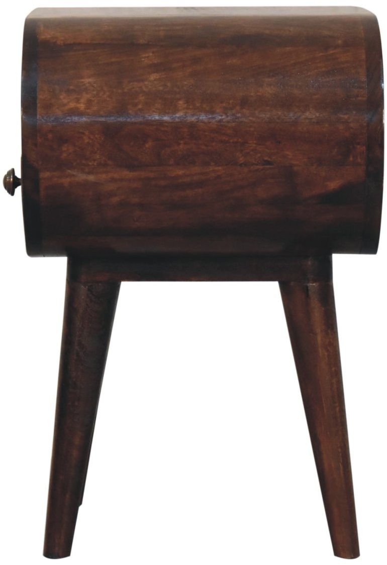 Artisan - California Walnut Circular Bedside With Open Slot