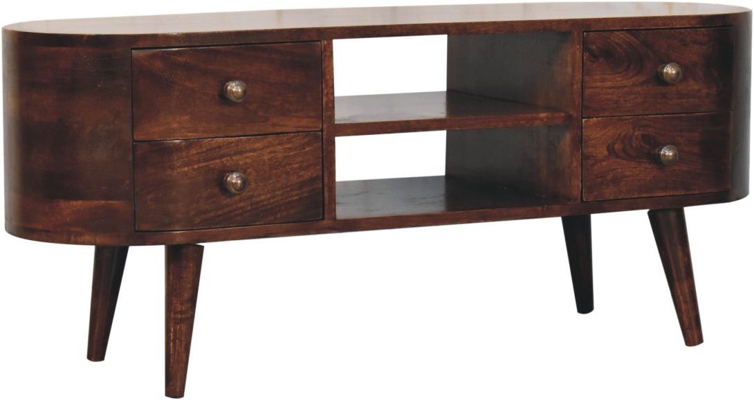 Artisan - California Walnut Rounded Entertainment Unit
