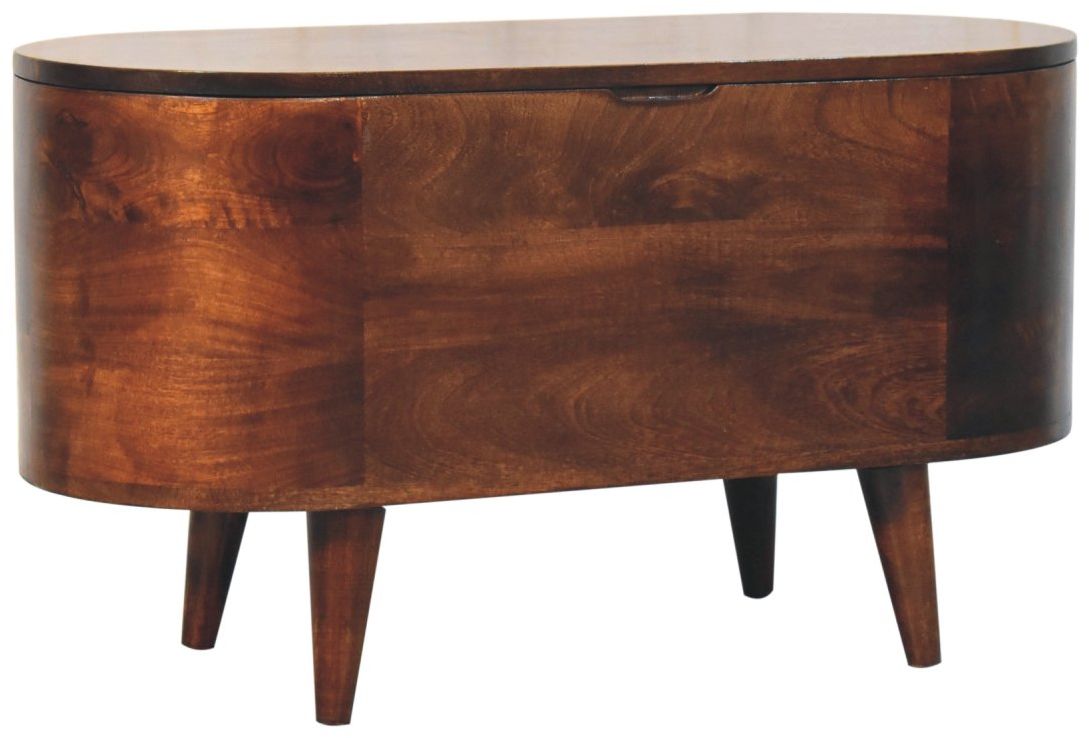 Artisan - California Walnut Rounded Lid Up Blanket Box