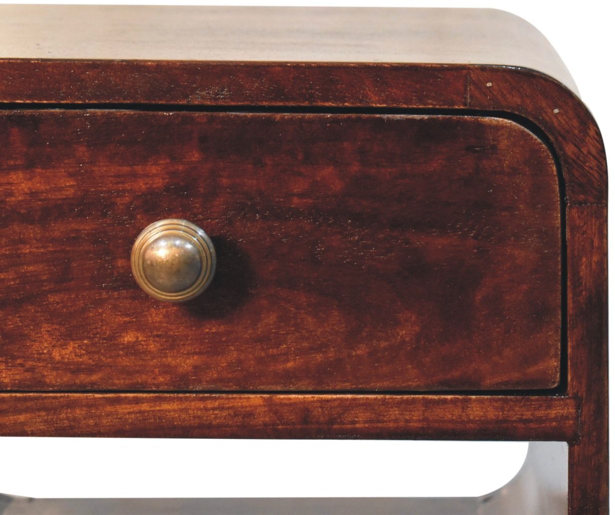 Artisan - Mini California Walnut Curved Bedside With Lower Slot