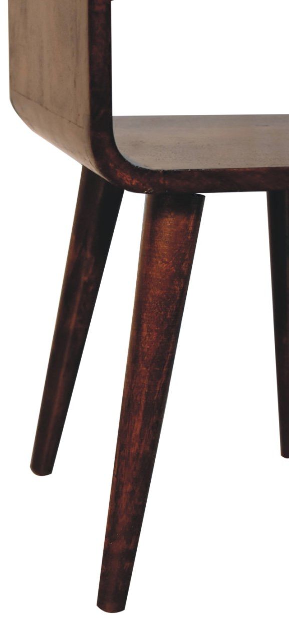Artisan - Mini California Walnut Curved Bedside With Lower Slot