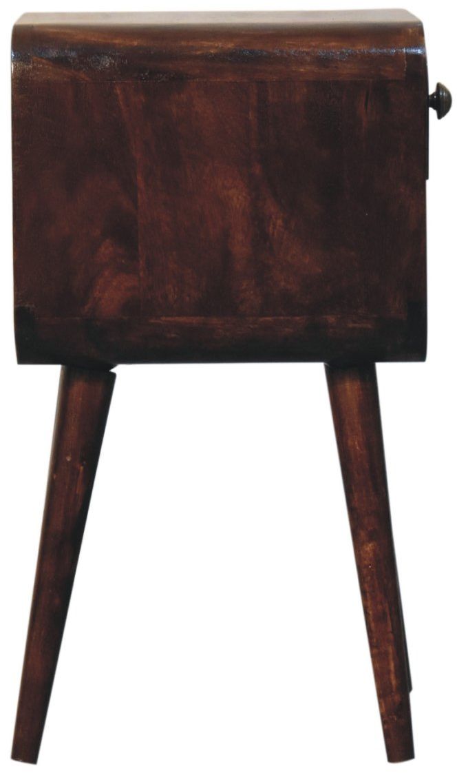 Artisan - Mini California Walnut Curved Bedside With Lower Slot