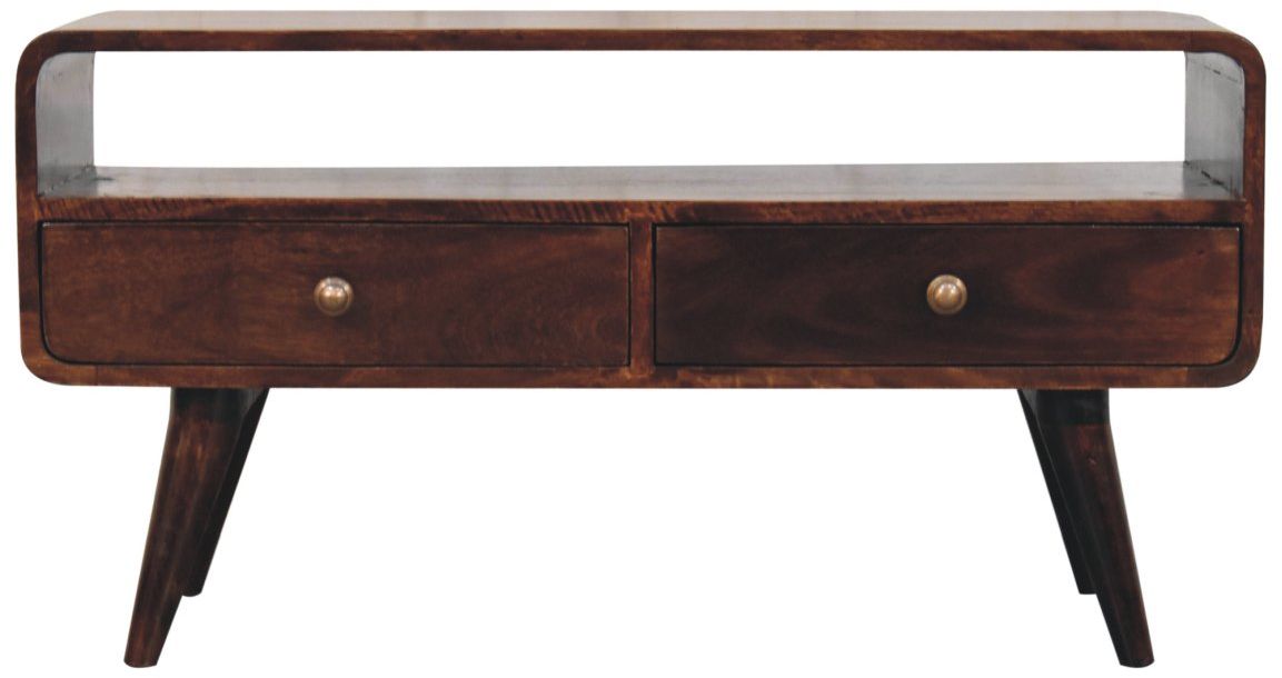 Artisan - Curved California Walnut Media Unit