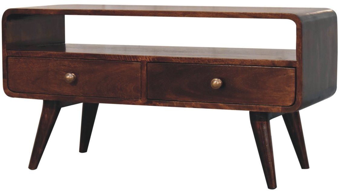 Artisan - Curved California Walnut Media Unit