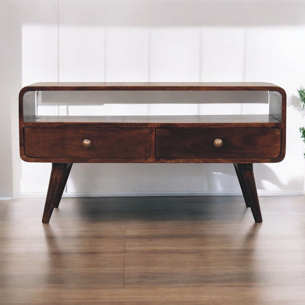 Artisan - Curved California Walnut Media Unit