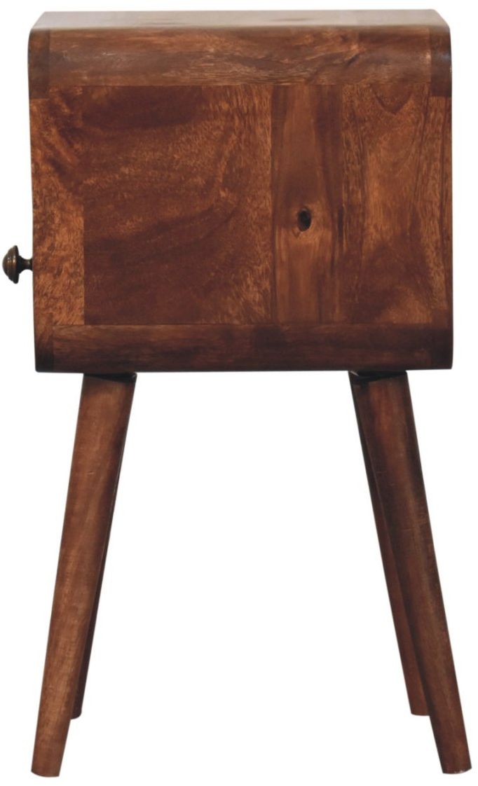 Artisan - Mini Honey Caramel Curved Bedside With Open Slot