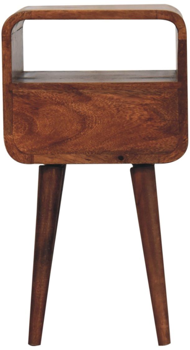 Artisan - Mini Honey Caramel Curved Bedside With Open Slot
