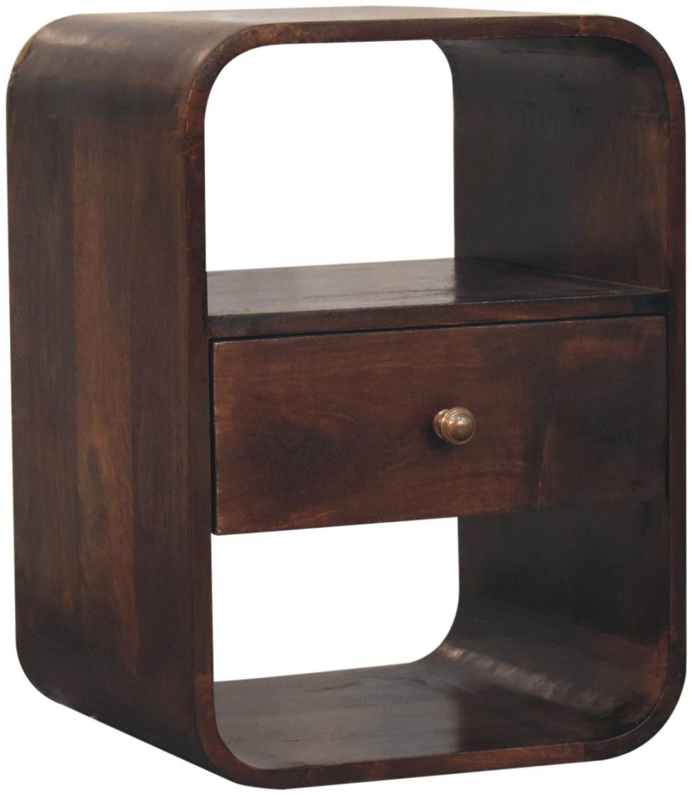 Artisan - California Walnut Curved Edge Bedside