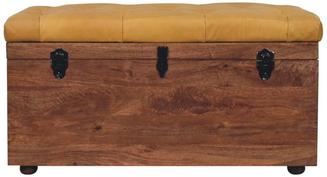 Artisan - Buffalo Hide Honey Caramel Storage Trunk