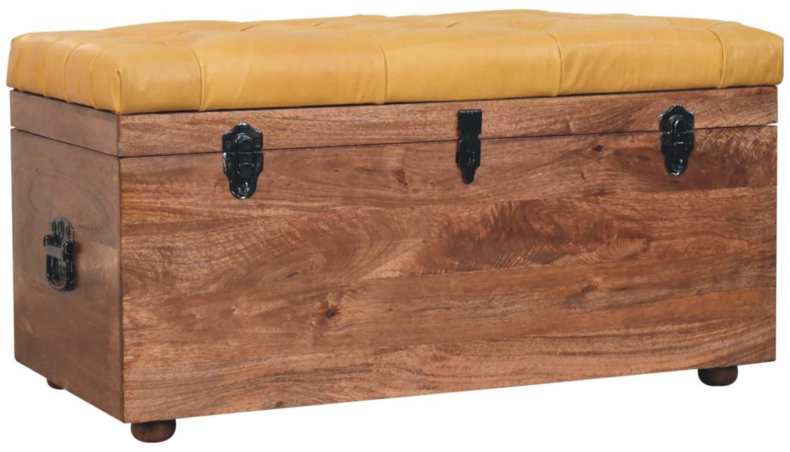Artisan - Buffalo Hide Honey Caramel Storage Trunk