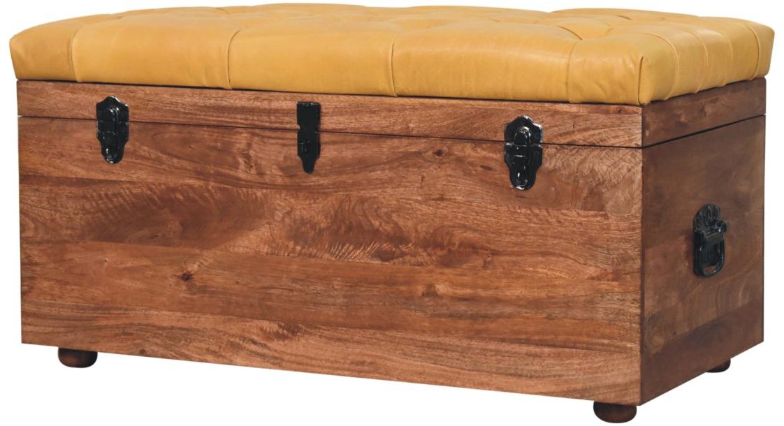 Artisan - Buffalo Hide Honey Caramel Storage Trunk
