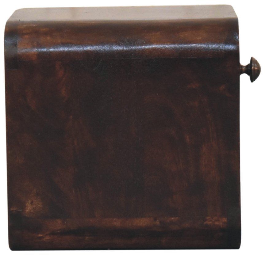 Artisan - Mini Curved California Walnut Wall Mounted Bedside With Open Slot