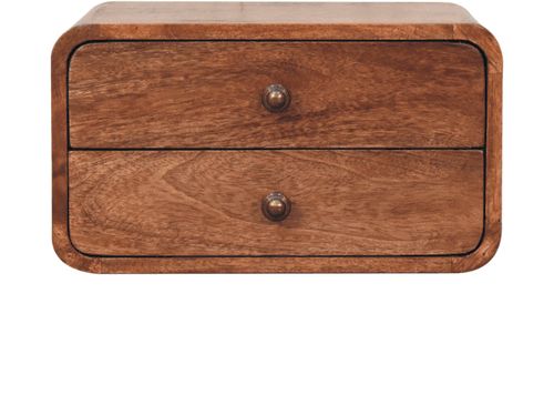 Artisan - Honey Caramel 2 Drawer Floating Bedside