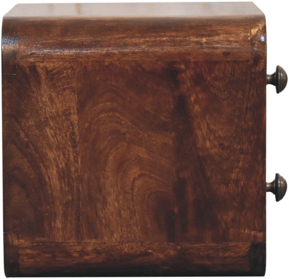 Artisan - Mini Curved California Walnut Wall Mounted Bedside