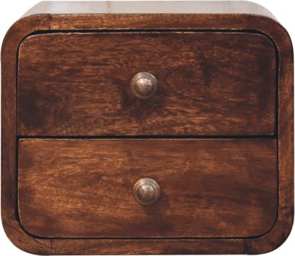 Artisan - Mini Curved California Walnut Wall Mounted Bedside